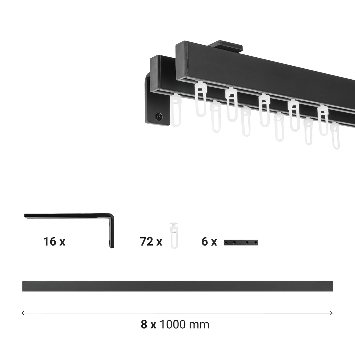 Vorhangschiene SQUARE Doppelläufig
