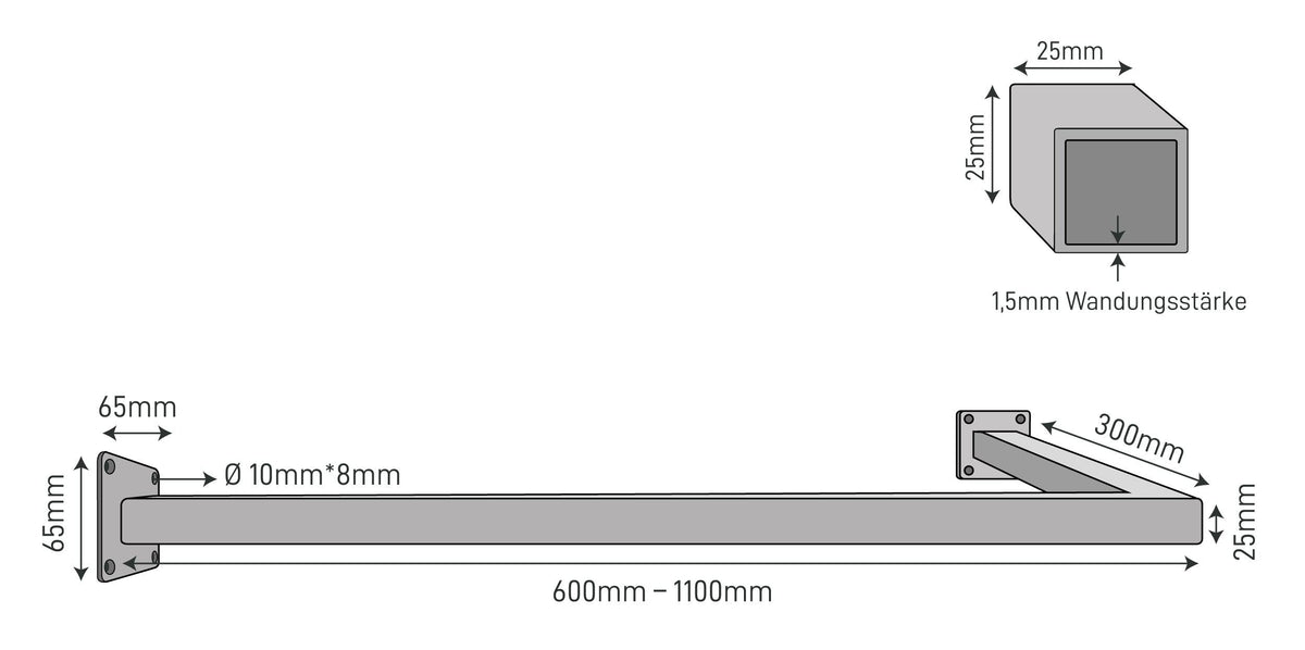Kleiderstange ÜBERECK Wand