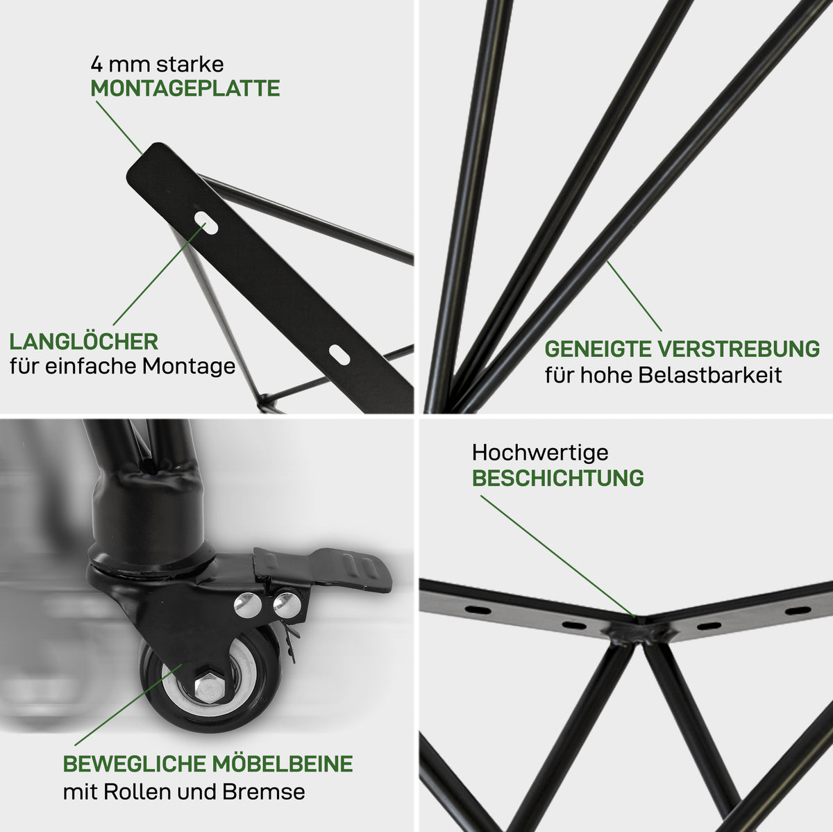 2er Set Tischgestell X ADJUSTABLE